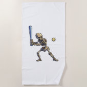 Serviette De Plage Baseball Squelette Halloween (Devant)