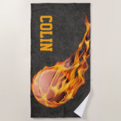 Serviette De Plage Basket-ball Fiery personnalisé (Devant)