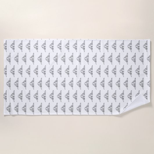 Serviette De Plage basset blanc (Devant)