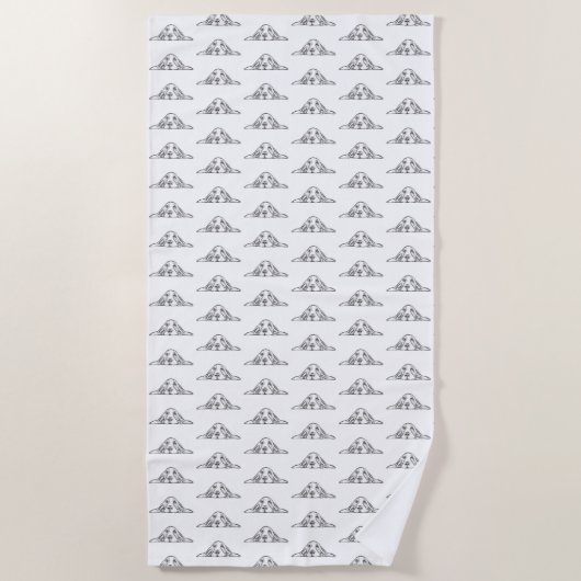 Serviette De Plage basset blanc (Devant)