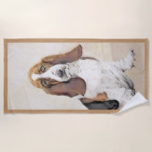 Serviette De Plage Basset Hound Peinture - Cute Original Chien Art (Devant)