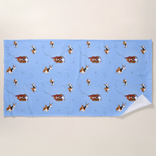Serviette De Plage Basset naviguant au schnorchel de KiniArt