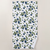 Serviette De Plage Bassins et Feuilles de fruits bleuets (Devant)