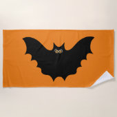 Serviette De Plage Bat noir d'Halloween (Devant)