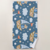 Serviette De Plage Bateau à ours mignon (Devant)