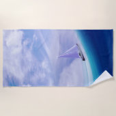 Serviette De Plage Bateau à voile sur une vague épopée (Devant)