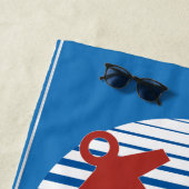 Serviette De Plage Bateau de croisière avec l'ancre et le nom de (En situation)