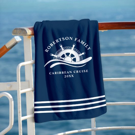 Serviette De Plage Bateau de croisière de famille nautique Roue Marin