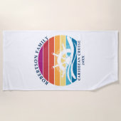 Serviette De Plage Bateau de croisière famille Roue Retro Sunset (Devant)