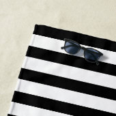 Serviette De Plage Bateau de famille Ancre nautique Personnalisé Noir (En situation)