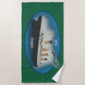 Serviette De Plage Bateau de la ligne White Star de Titanic Green Mar (Devant)