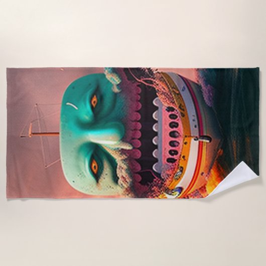 Serviette De Plage Bateau effrayant (Devant)