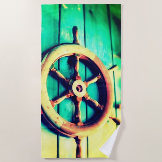 Serviette De Plage Bateau Helm Beach Towel (Devant)