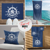 Serviette De Plage Bateau nautique Bienvenue à bord bleu marine