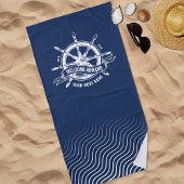 Serviette De Plage Bateau nautique Bienvenue à bord bleu marine