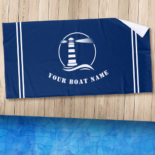 Serviette De Plage Bateau ou nom Nautical Classic Lighthouse Marine B