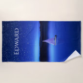 Serviette De Plage Bateau sous le ciel étoilé (Devant)