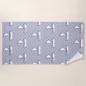 Serviette De Plage Bateau sur Waves Beach Towel - Petit Motif (Devant)