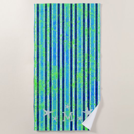 Serviette De Plage Batik Stripes et Starfish Beach Towers (Devant)