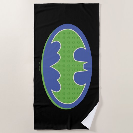 Serviette De Plage Batman | Symbole pourpre et vert (Devant)