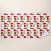 Serviette De Plage BBQ Motif Burger Fast Food (Devant)