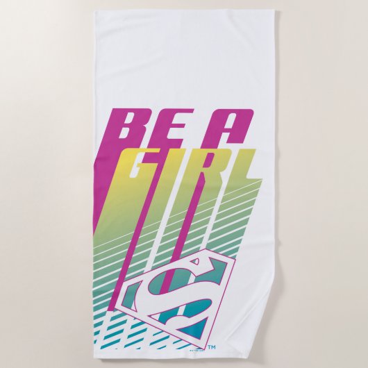 Serviette De Plage "Be A Girl" Supergirl Graphic (Devant)