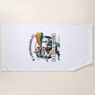 Serviette De Plage Be A Unicornasaurus Rex In A Field Of Unicorn Dino