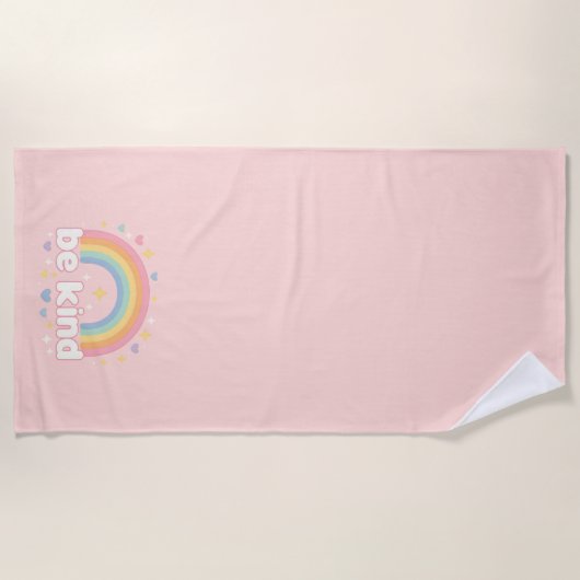Serviette De Plage Be Kind – Rainbow Pastel Positivity (Devant)