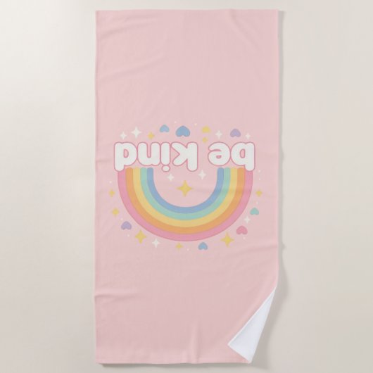Serviette De Plage Be Kind – Rainbow Pastel Positivity (Devant)