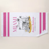 Serviette De Plage Beach Bachelorat Party Bridesmaid Texte personnali (Devant)