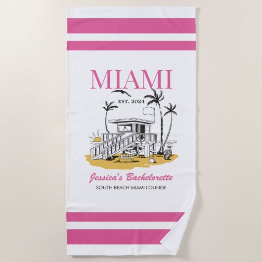 Serviette De Plage Beach Bachelorat Party Bridesmaid Texte personnali (Devant)
