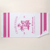 Serviette De Plage Beach Bachelorte Party rose Épouse personnalisée (Devant)