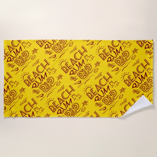 Serviette De Plage Beach Bum Papa (Devant)