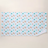Serviette De Plage Beach Coastal Seashells Tropical Ocean (Devant)