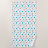 Serviette De Plage Beach Coastal Seashells Tropical Ocean (Devant)