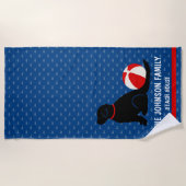 Serviette De Plage Beach Days Black Chien Blue Whales Beach Towne (Devant)