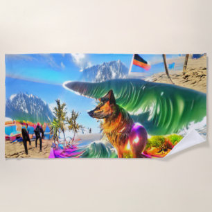 Serviette De Plage Beach Home Plage Berger allemand Chien