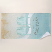 Serviette De Plage Beach House Adirondack Chaises Aqua Blue ID623 (Devant)