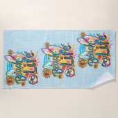 Serviette De Plage Beach Life Blue (Devant)