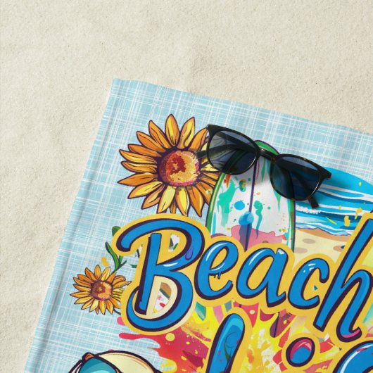 Serviette De Plage Beach Life Blue (En situation)