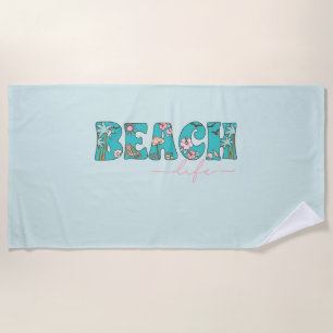 Serviette De Plage Beach Life Tropical été Customisé
