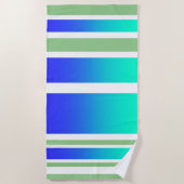 Serviette De Plage Beach Ocean Front Sand + Surf Aqua Stripes (Devant)