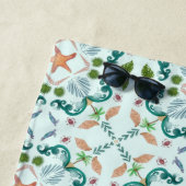 Serviette De Plage Beach Seashells Sea Life Motif (En situation)