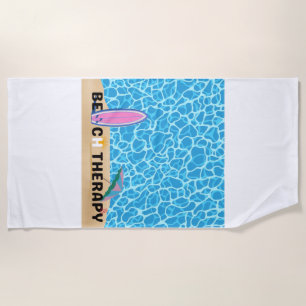 Serviette De Plage Beach Therapy Surfboard Summer Aesthetic Poster