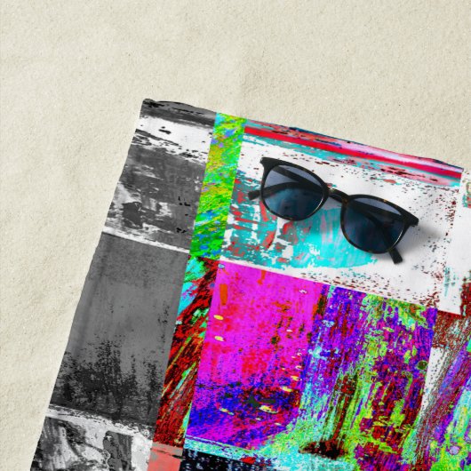 Serviette De Plage Beach Towel – Abstract Grid (En situation)