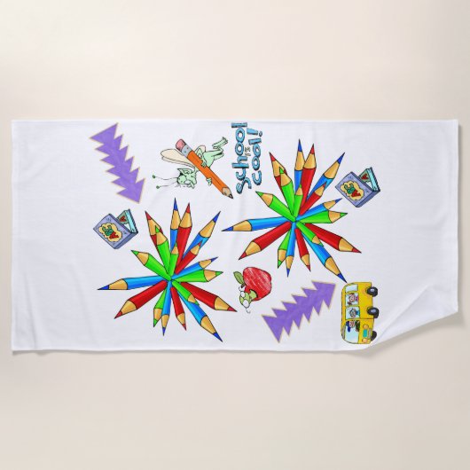 Serviette De Plage Beach Towel Back to School est Cool (Devant)