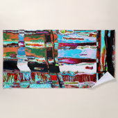 Serviette De Plage Beach Towel – Collapse Reflection Abstract Design (Devant)