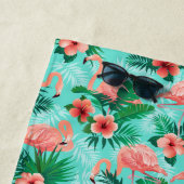 Serviette De Plage Beach Towel Flamant rose tropical (En situation)