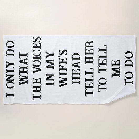 Serviette De Plage Beach Towel Husband Wife's Joke (Devant)