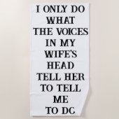 Serviette De Plage Beach Towel Husband Wife's Joke (Devant)